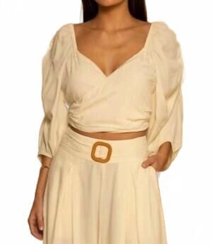 NEW SHORE palmer sweetheart neckline top in eggshell